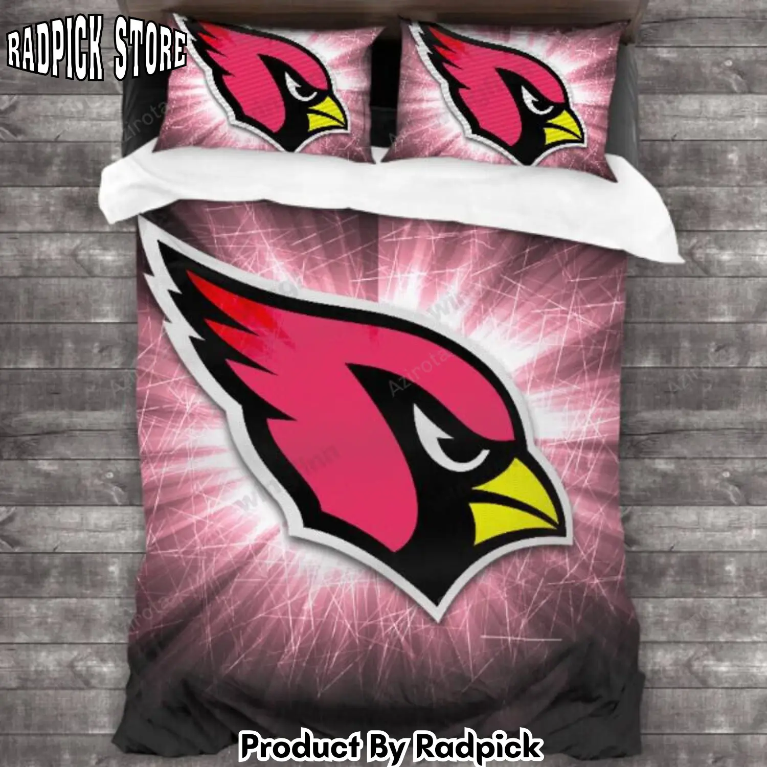 Radpick arizona cardinals 3pcs bedding set duvet cover and pillow cases 1485 rp3278708